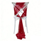 Qfdian  10pcs 20x275cm Rust Red Chiffon Chair Sashes Soft Chair Decor for Wedding Party Ceremony Church with Chair Luxury Decoration