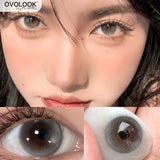 Qfdian  1 Pair/2pcs New Color contact Lenses for Bubble Series Eyes Fashion Natural gray Pupils Brown Beauty Makeup Color Lenses