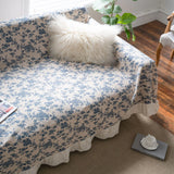 Qfdian Farmhouse Sofa Covers Blue Boho Couch Cover for 3 Cushion Couch Sofa Living Room Pet Sofa Covers for Dog Cat Washable Slipcovers