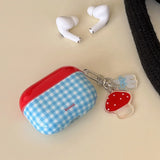 Qfdian Retro Plaid For Apple AirPods1/2 3 4 Pro 2 2nd Generation Wireless Bluetooth Earphone Charging Box Case Girl Soft Silicone Cover