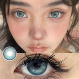 Qfdian 1pair Color Contact Lenses Softlens for Eyes Lenses Cosmetic Eyecontacts with Myopia
