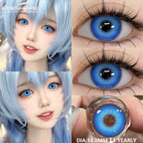 Qfdian 1 Pair Fashion Pink Cosplay Anime Lenses Color Contact Lenses for Eyes Cosmetics Purple Lenses Yearly Eye Contact Lens