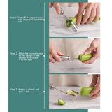 Qfdian Stainless Steel Household Tiger Skin Green Pepper Cut Pepper To Core Seeded Vegetable Slicer Tomato Core Remover Deseeder Tool
