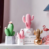Qfdian  1Pcs Pink Resin Cactus Home Ornament Creative Photographic Prop Tabletop Decoration Home Resin Craft Festival Layout Decor