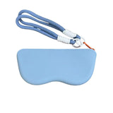 Qfdian  ‌Silicone Glasses Portable Bag with Lanyard Sunglasses Protective Cover Storage Bag Fashion DopamineWaterproof Myopia Glasses Bag