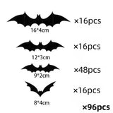 Qfdian  Halloween Bats Decorations,3D Pvc Bat on The Wall,Black Bats Wall Stickers,Halloween Scary Props Party Supplies DIY Decoration