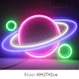 Qfdian  Rocket Neon Lights Neon Signs Bar Party Wall Hanging Light for Shop Window Xmas New Years Home Decor Neon Lamp USB Powered
