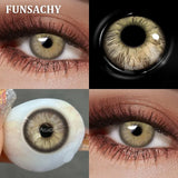 Qfdian  1 Pair Dark Brown Color Contact Lenses for Eyes New Natural Black Lens 14.5mm Big Diameter Eye Contacts Cosmetic Yearly