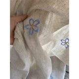 Qfdian  Finished Embroidery Simple Curtains for Living Room Linen Blackout Bedroom Floor To Ceiling Windows Custom Thermal