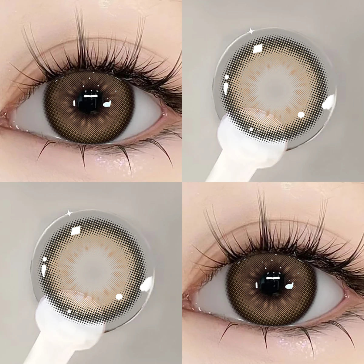 Qfdian 1 Pair Natural Color Contact Lenses Korean Brown Lenses Beauty Fashion Gray Lense Blue Lenses with High Quality Lens