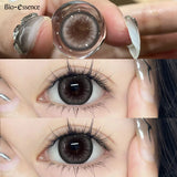 Qfdian 1 Pair Big Eyes Black Lenses 14.5MM Korean Natural Lenses Color Contact Lenses Eyes with Gray Beautiful Pupil Lentes