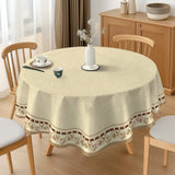 Qfdian  1PC New Simple Style Round Table Cloth Waterproof Oil-proof Anti-scalding Wash-Free PVC Table Cloth Scratch-resistant Durable