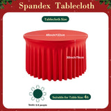 Qfdian  Red Christmas Round Tablecloth Wedding Banquet Birthday Party Tablecloth Holiday Atmosphere Decoration Desktop Props Table Set