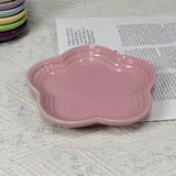 Qfdian Plum Blossom Small Plate 5.5Inches 14cm Rainbow Sauce Plate Flower Shaped Pet Gradual Spike Bone Plate Tableware Ceramic Dishs