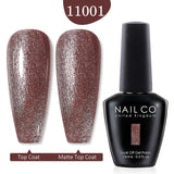 Qfdian  15ml UV Gel Nail Polish Semi Permanent Gel Varnish Enamel Brown Nail Gel Design Red Nails Art Nude Color Glitter Manicure