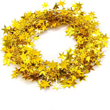 Qfdian  7.5m/8.2Yard Christmas Tree Decor Gold Silver Red Sparkly Star Wire Christmas Decorations Xmas Home Party Birthday Party Wedding