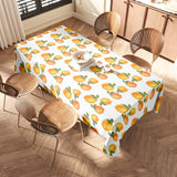 Qfdian  Fruit Tablecloth Cute Orange Pattern Kitchen Dining Table Cover Washable Tropical Decor Festive Party Table Topper Home Decor