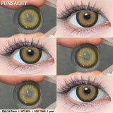 Qfdian  1 Pair Black Series Contact Lenses for Eyes Big Blakc Eyes Softlens Beautiful Pupils Natural Brown Lens Yearly Cosmetic