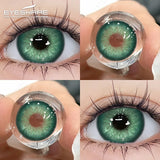 Qfdian 1Pair New Colored Contact Lenses for Eyes Brown Lenses Green Eye Lenses Gray Pupils Yearly Cosmetic Eye Contact Lens
