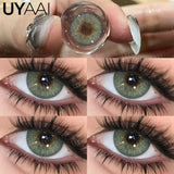 Qfdian  Cleopatra Series NEW Colored Pupils Makeup Green Contact Lenses Beauty Women Colored Pupils Cosmetic Brown Natural Pupils