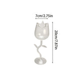 Qfdian  Romantic Rose-Shaped Glass Wine Glasses Drinkware Home Kitchen Bar Party Cocktail Glasses Decorative Beverage Cup Tableware Gift