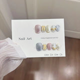 Qfdian  10pcs 3D Fresh Fruit Stick on Nails Cute Cartoon Press on Nails Stickers Summer Sweet Short Square Wearable Handmade Fake Nails
