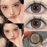 Qfdian New Style Contact Lens Belt Grade 14.5MM Big Eye  Series Red Brown GDIA: 14.2MM 1 Year Use Soft Hydrogel WT: 40%