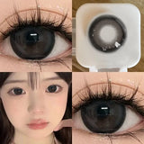 YIMEIXI 1Pair Colored Contacts Lenses with Myopia Yearly High Quality Brown Large Diameter Natural Beauty Pupils