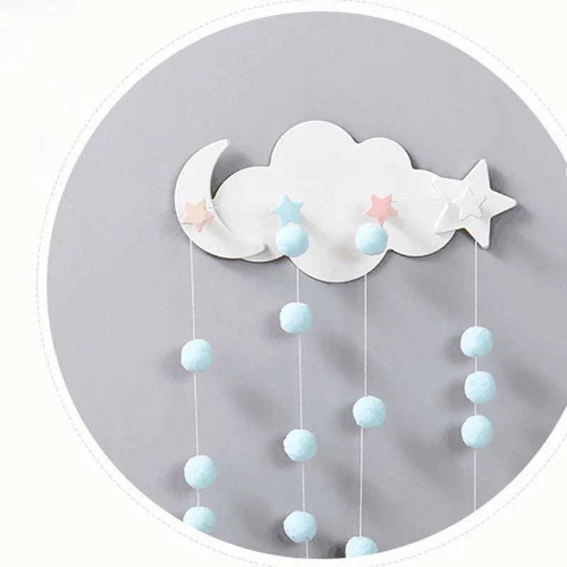 Qfdian Cloud Shaped Hooks Star Moon Cloud Shape Nail-free Wall Clothes Hooks Room Decorative Key Hanging Hanger Kitchen Storage Hook