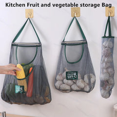 Qfdian Reusable Storage Bags Kitchen Hanging Mesh Bag Home Fruit And Vegetable Storage Net Bag For Ginger Garlic Potatoes Onions