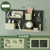 Qfdian Wall Mounted Hole Board Wall Shelf  Storage Rack for Remote Control DIY Display Wall Organizer Home Storage Board