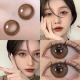 Qfdian Color Contact Lenses Yearly Eye Contacts 2pcs Colored Cosmetic Contacts Pupils Beauty Makeup Color Eyes Contact Lenses Natural