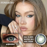 Qfdian  2pcs Blue Color Contact Lenses for Eyes High Quality Brown Natural Lens Green Pupils Korean Soft Lens Cosmetic Yearly