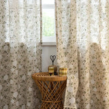 Qfdian  American Curtains Blackout Printed Curtain Fabric Bedroom Living Room Cotton and Linen Stitching Curtain Fabric