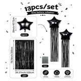 Qfdian  13Pcs Tassel Star-Shaped Balloon Set, Includes 18inch Star-Shaped Balloons with Rain Curtain Tassels, Suitable for Halloween, Christmas, Birthday Parties, 2027 New Year Decorations, K-Pop Music Themed Party Decoration
