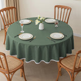 Qfdian  Solid Color Circular Tablecloth Waterproof Oil Proof Dustproof Dining Table Decoration Hotel Restaurant Tablecloth Cover Cloth