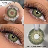 Qfdian  1Pair METATRON Series Fashion Makeup Beauty Contacts Lenses Soft Yearly Green Contacts Eyes Color Lenses Colored lenses