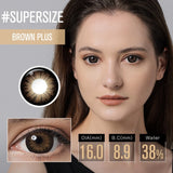 Qfdian DIA 16.0 mm Big Eyes Color Contact Lenses Supersize Black Color Contact Lens for Eyes Beauty Cosmetic Brown Color yearly Lens
