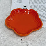 Qfdian Plum Blossom Small Plate 5.5Inches 14cm Rainbow Sauce Plate Flower Shaped Pet Gradual Spike Bone Plate Tableware Ceramic Dishs