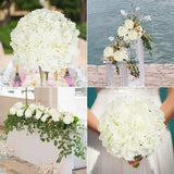 Qfdian Silk Hydrangea Flowers 54 Petals Artificial Hydrangeas with Stem for Flower Arrangement Table Decor Wedding Home Decoration