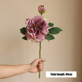 Qfdian Large Silk Peony Artificial Flowers High Quality Simulation Peony European Style Fake Flowers Bouquet For Wedding Home Decor 1PC
