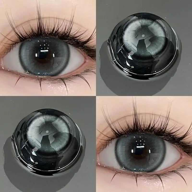 YIMEIXI New Colored Lenses 2 Pcs Blue Color Contacts for Eyes with Myopia 0~-8.00 Fashion Brown Beautiful Pupils Korean Lenses