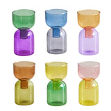 Qfdian  2pc Set Mini Vases Terrarium Hydroponic Plant Pot Glass Vase Wedding Flowers Candle Holders Decor Avocado Glass Growing Bud Vase