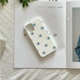 Qfdian  Lucky Eye Blue Evil Eye Print Phone Case for iPhone 16 15 14 13 12 11 Pro Max Mini X XS SE 7 8 Plus 16E Shockproof Cover Fundas