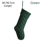 Qfdian  Red Green Christmas Stockings Large Size Knitted Xmas Stocking Christmas Party Decoration New Year Fireplace Hanging Stockings