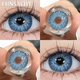 Qfdian 2pcs Blue Color Contact Lenses Natural Contact Lenses for Eyes Beautiful Eyes Lens Cosmetic Pupils Green Colored Lens