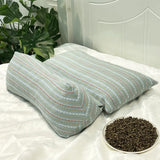 Qfdian  1pcs Buckwheat Shell Filling Pillowcore Triangular Conjoined Cervical Pillows Jacquard Skin Friendly Fabric Detachable Pillow