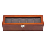 Qfdian  Wood Watch Organizer Box Men Luxury Jewelry Watch Storage Showcase New Fashion Glass Window Box Portable Watch Display Holder