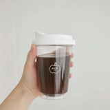 Qfdian  Korea Simple Iced American Coffee Cup Tritan Plastic Water Bottle For Women Transparent Coffee Cup Office Milk Matcha Tea Drink