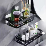 Qfdian  New Bathroom Shelf Makeup Storage Organizer Shampoo Rack Shower Shelf Bathroom Accessories No Drill Wall Shelf